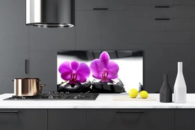 Szkło do Kuchni na Ścianę Szlachetny Kwiat Orchidei