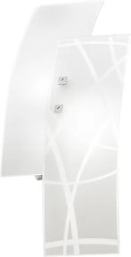 Frida lampa ścienna 2xE14 z białego szkła satynowego, chromowana rama, elegancki design, IP20, szer. 46 cm