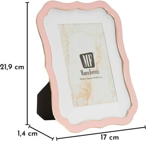 Jasnoróżowa metalowa/szklana ramka stojąca 17x22 cm Margot – Mauro Ferretti