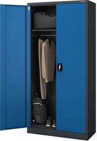 Socjalna szafa ubraniowa Dawid 90x45x185 cm, antracyt/niebieski
