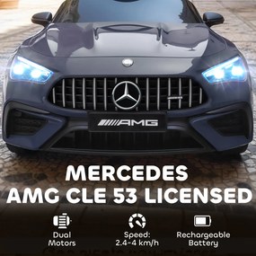 AIYAPLAY Dziecięcy samochód elektryczny, wzór Mercedes, silniki 12 V, pilot, światła LED, muzyka, dla dzieci 3-6 lat, szary