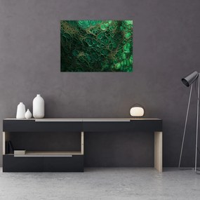 Obraz na szkle - Zielony mikroskopowy obraz (70x50 cm)