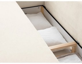 Kremowa rozkładana sofa ze schowkiem 231 cm Elen – Micadoni