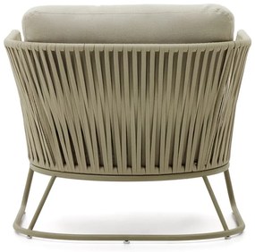 Zielony metalowy fotel ogrodowy Saconca – Kave Home
