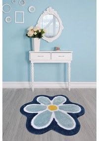 Niebieski dywanik łazienkowy ø 90 cm Flower – Foutastic