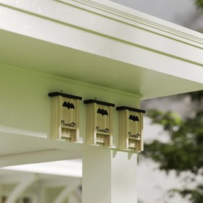 PawHut Zestaw 3 Schronień dla Nietoperzy, Domki dla Nietoperzy do Ogrodów, Sadów, Farm, Łatwe Zawieszanie, 18 x 6 x 22,5 cm