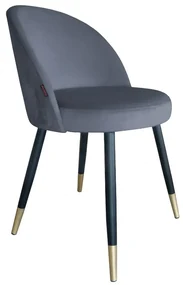 Krzesło TANEW BL VELVET GOLD ciemno szare ATOS