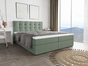 BEDANTE Łóżko kontynentalne Fado 2 160x200 Cosmic 16, jasnozielony, pojemnik na pościel