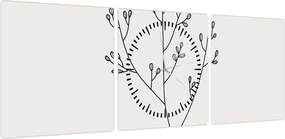 Obraz - Kwiat łąkowy N⁰3 (z zegarem) (90x30 cm)