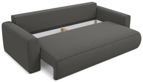 Ciemnoszara aksamitna rozkładana/ze schowkiem sofa 238 cm Kapua – Makamii