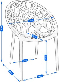 Beżowe nowoczesne krzesło ażurowe D9-T53