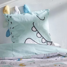 Pościel dziecięca 140x200 cm LAZY MORNING, bawełniana, poszewka z uszkami