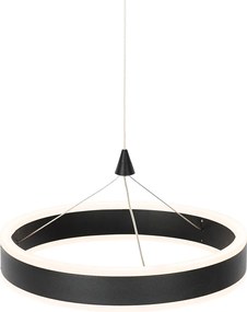 Lampa wisząca czarna 30 cm z wbudowanym LED-em 3-stopniowym ściemniaczem - Lyani