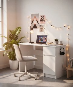 Białe minimalistyczne biurko komputerowe S8-F88