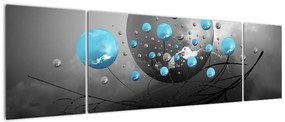 Obraz - jasnoniebieskie abstrakcyjne kule (170x50 cm)