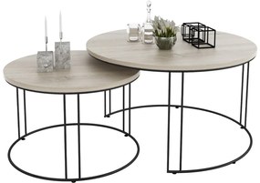 Stoliki kawowe 2w1 industrialne czarny + dąb sonoma D2-G04