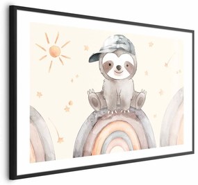 Plakat Pośród gwiazdek i tęcz 42x29,7 cm z ramą czarną z marginesem ARTGEIST B
