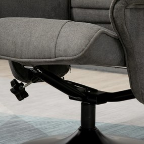 HOMCOM fotel z podnóżkiem regulowane oparcie pianka ciemnoszary