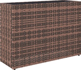 Outsunny Kwietnik z regulowanymi nóżkami, rattanowa donica z wyjmowaną wkładką na taras i balkon, Brązowy | Aosom PL