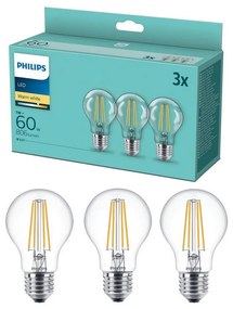 ZESTAW 3x LED Żarówka VINTAGE Philips A60 E27/7W/230V 2700K