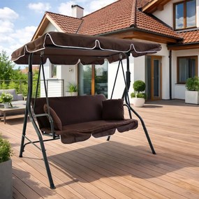 Huśtawka ogrodowa 3-osobowa Puerto MAS-4003A, brąz