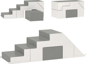 HOMCOM Zabawka do wspinaczki i zjeżdżania dla dzieci, wspiera rozwój motoryczny, skóra ekologiczna, pianka EPE, 86x49x47 cm, Szary