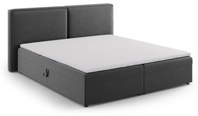 Ciemnoszare łóżko boxspring ze schowkiem 180x200 cm Arendal – Cosmopolitan Design