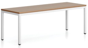 Ławka FRAME, podstawa biała, 1685 x 404 x 468 mm, orzech