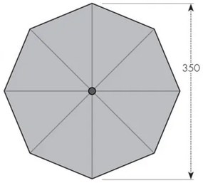ALU WOOD 3,5 m - parasol z rączką z ochroną ULTRA UV : Substancja Desen - 846