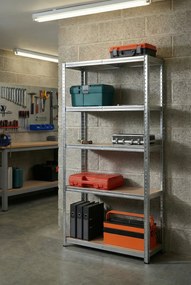 Metalowy srebrny regał 180 cm M5-C22