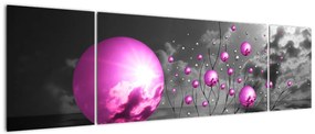 Obraz różowych kul (170x50 cm)