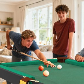 SPORTNOW Stół bilardowy, składany, regulowany wysokość, z trójkątem/2 kijami/16 kulami, Zielony