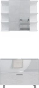 Zestaw mebli łazienkowych biały wysoki połysk 80.2x33x60.8 ilias