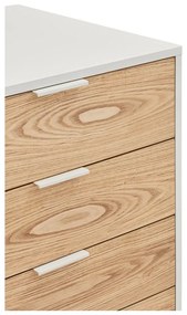 Biało-naturalna niska komoda w dekorze dębu 159x80 cm Sierra – Teulat