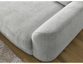 Jasnoszary narożnik z tkaniny szenilowej (lewostronny/z szezlongiem) Leonore – Bobochic Paris