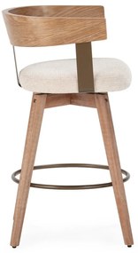 Kremowe/w naturalnym kolorze tapicerowane hokery zestaw z podłokietnikami 2 szt. Ilia – MOME