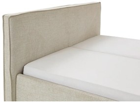 Kremowe tapicerowane łóżko dwuosobowe ze schowkiem i stelażem 160x200 cm Riva – Meise Möbel