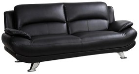 Kanapa 3-osobowa z ekoskóry MUSKO - Czarny