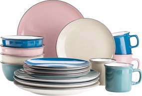 Mäser Zestaw naczyń stołowych 16 szt. MAILA – mieszanka kolorów naftowych