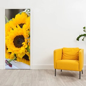 Fototapeta na drzwi - Bukiet ślubny ze słoneczników (95x205cm)