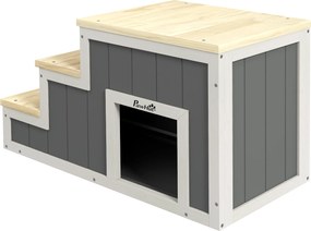 PawHut Schody dla psa 2 w 1 Design Wielofunkcyjne schody i rampa Naturalny szary | Aosom PL