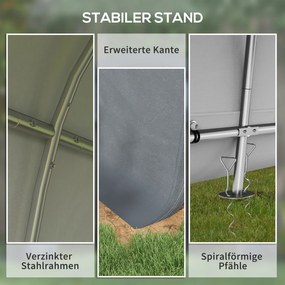 Outsunny Namiot Magazyn 3x3m Szary, Dla Narzędzi Ogrodowych, Na Rowery | Aosom PL