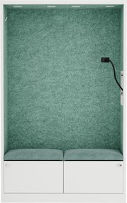 Szafa akustyczna do biura i szkoły Sally MentalBox, 115 x 40 x 185 cm, biały/zielony