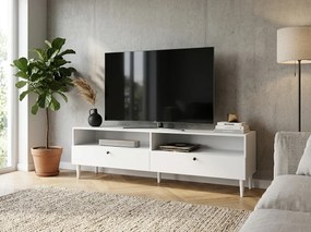 Szafka RTV z półką i szafkami DULLUM 200x58cm, biały