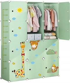 Szafa modułowa duża regał na zabawki garderoba dla dzieci pojemna kolorowa