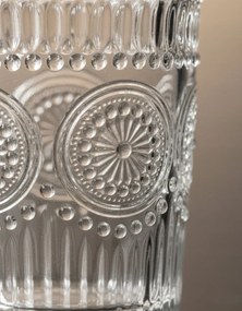 Szklanka 384 ml tłoczona przezroczysta Grube szkło vintage styl retro