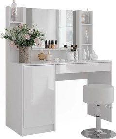 Stół toaletowy biały/biały wysoki połysk 119.8x50.1x76 sherry