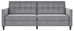 Jasnoszara aksamitna sofa 203 cm Hartford – Støraa