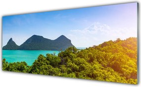 Panel Szklany do Kuchni Szczyty Gór nad Zatoką