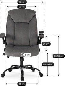 Fotel Biurowy COMFORT Obrotowy Szary Nowoczesny